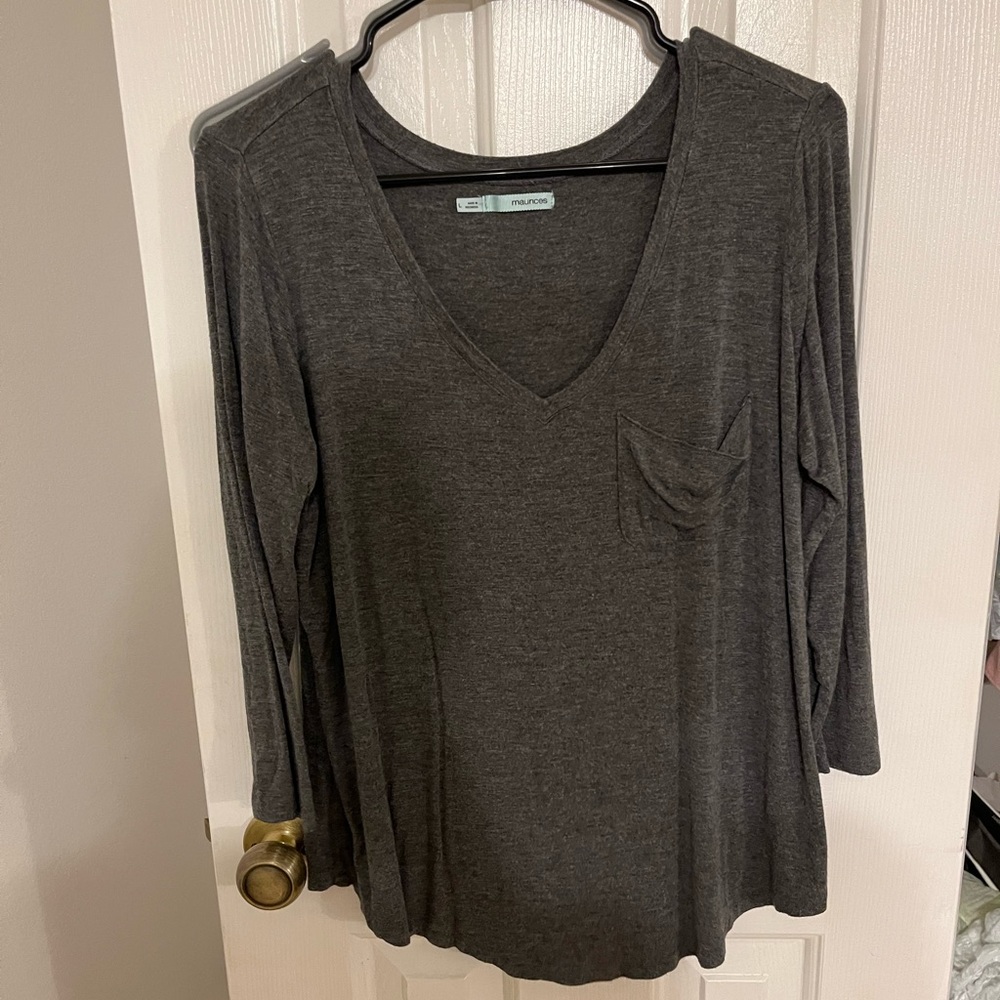 Gray V Neck